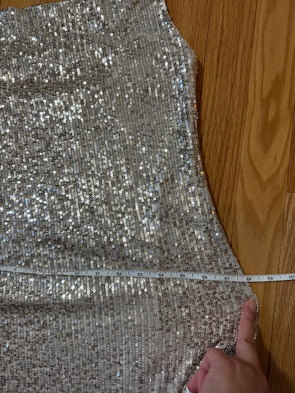 Gold Sequin Cowl Neck Mini Dress - Picture 8 of 8